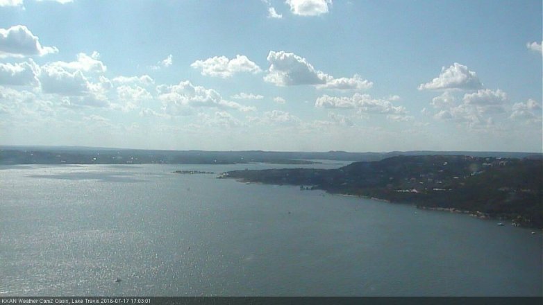 Lake Travis webcam, July 17, 2016 4:35 PM CT