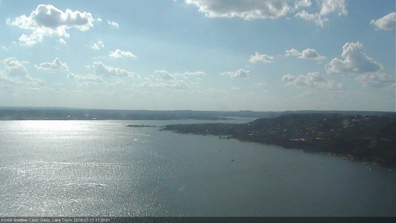 Lake Travis webcam, July 17, 2016 4:55 PM CT