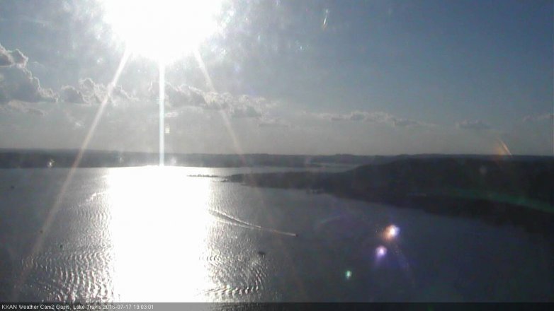 Lake Travis webcam, July 17, 2016 6:35 PM CT