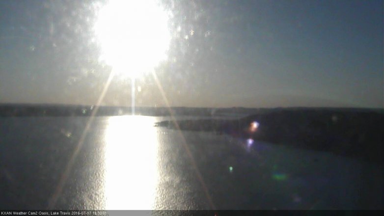 Lake Travis webcam, July 17, 2016 6:40 PM CT
