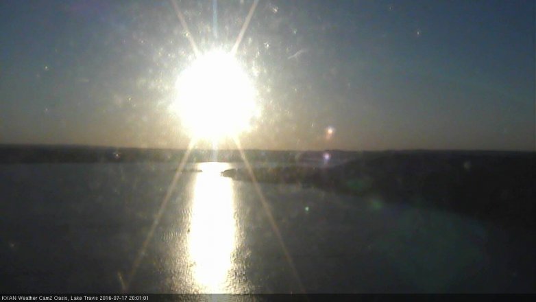 Lake Travis webcam, July 17, 2016 7:20 PM CT