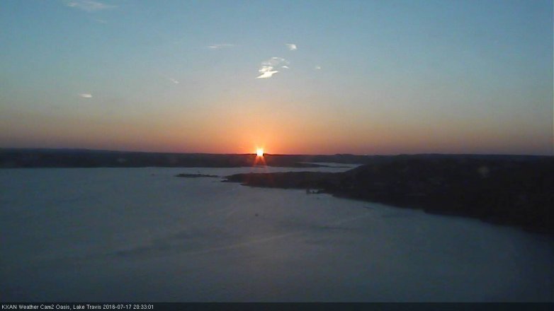 Lake Travis webcam, July 17, 2016 7:40 PM CT