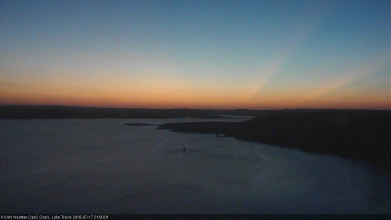 Lake Travis webcam, July 17, 2016 8:15 PM CT