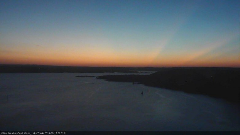 Lake Travis webcam, July 17, 2016 8:30 PM CT