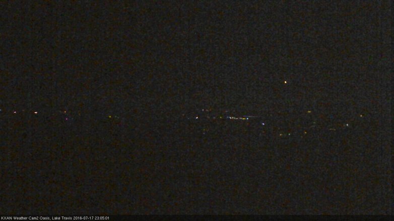 Lake Travis webcam, July 17, 2016 10:25 PM CT