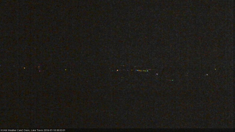 Lake Travis webcam, July 17, 2016 11:25 PM CT