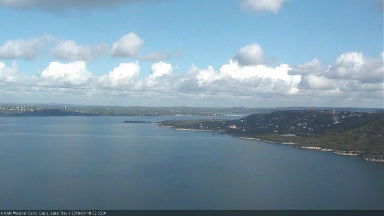 Lake Travis webcam, July 18, 2016 9:00 AM CT