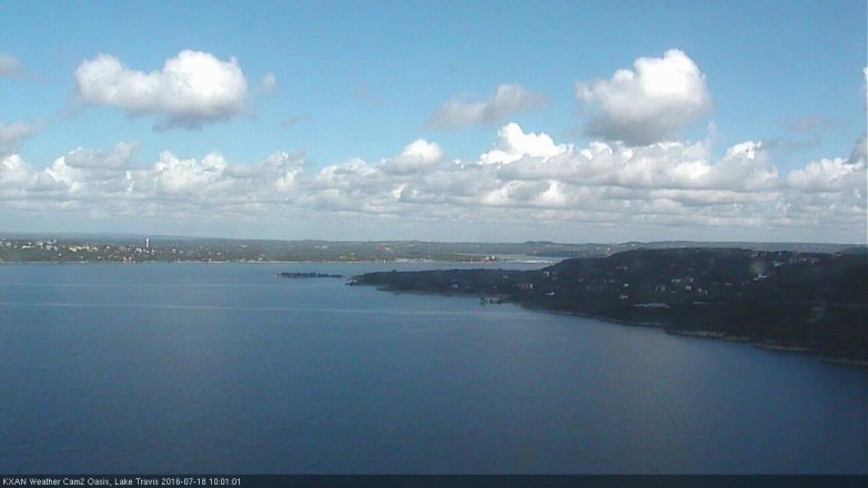 Lake Travis webcam, July 18, 2016 9:05 AM CT