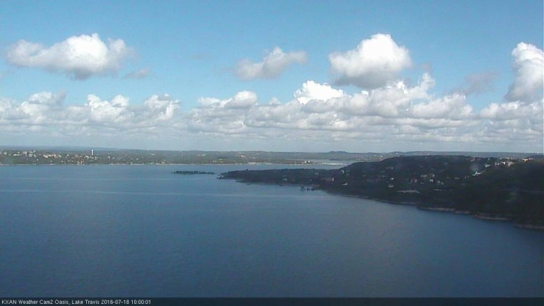 Lake Travis webcam, July 18, 2016 9:20 AM CT