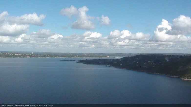 Lake Travis webcam, July 18, 2016 9:25 AM CT