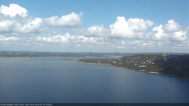 Lake Travis webcam, July 18, 2016 9:35 AM CT