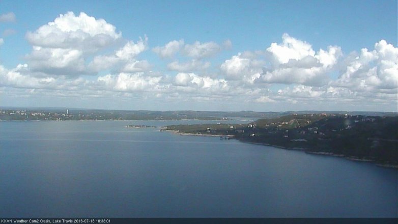 Lake Travis webcam, July 18, 2016 9:45 AM CT