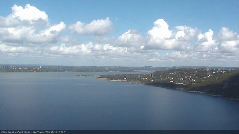 Lake Travis webcam, July 18, 2016 9:50 AM CT