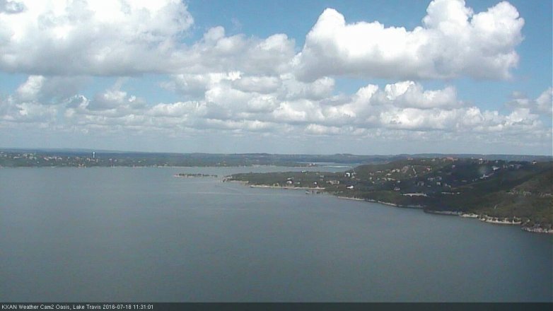 Lake Travis webcam, July 18, 2016 11:00 AM CT
