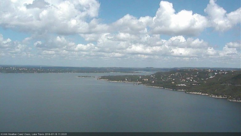 Lake Travis webcam, July 18, 2016 11:05 AM CT