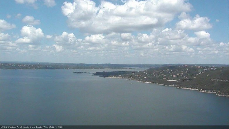 Lake Travis webcam, July 18, 2016 11:50 AM CT