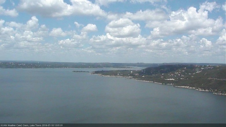 Lake Travis webcam, July 18, 2016 12:25 PM CT