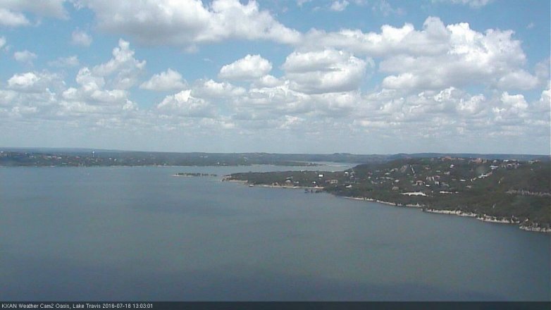 Lake Travis webcam, July 18, 2016 12:35 PM CT