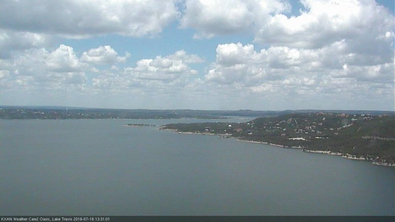 Lake Travis webcam, July 18, 2016 12:45 PM CT