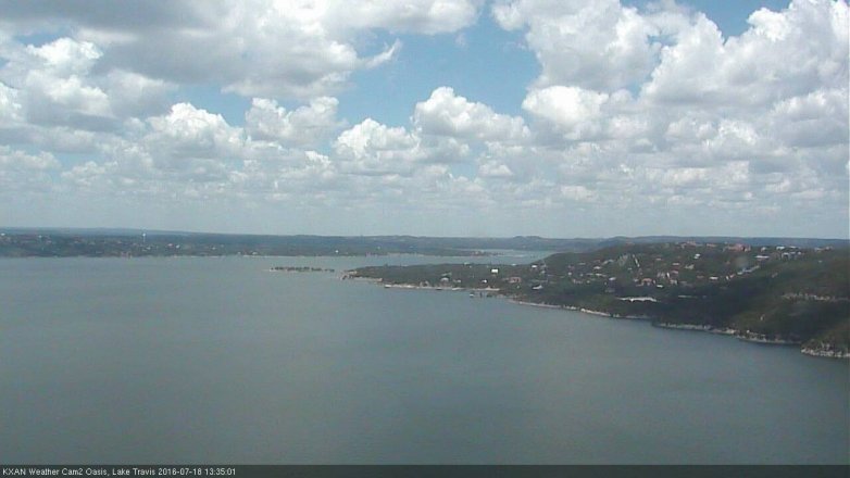 Lake Travis webcam, July 18, 2016 1:00 PM CT