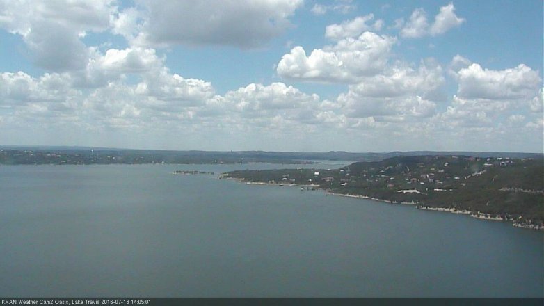Lake Travis webcam, July 18, 2016 1:10 PM CT