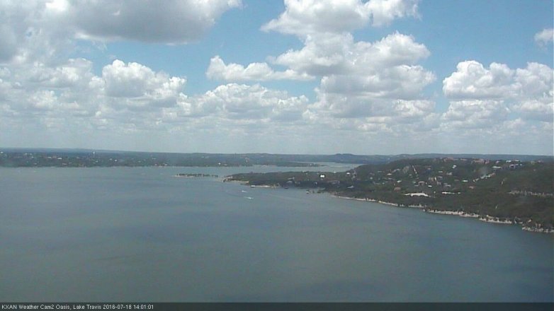 Lake Travis webcam, July 18, 2016 1:25 PM CT