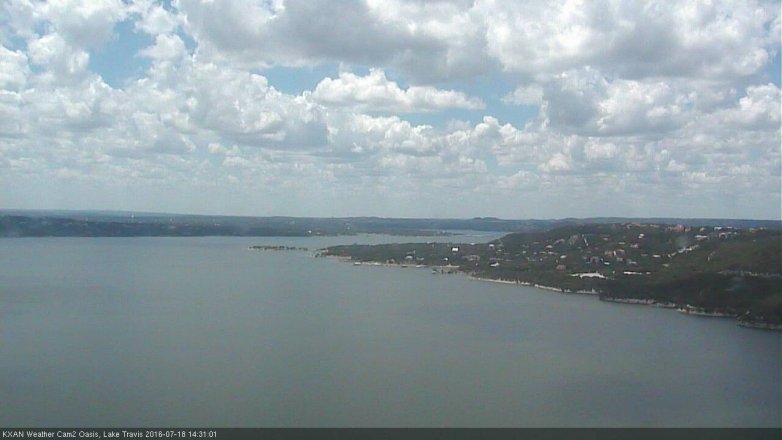Lake Travis webcam, July 18, 2016 1:35 PM CT
