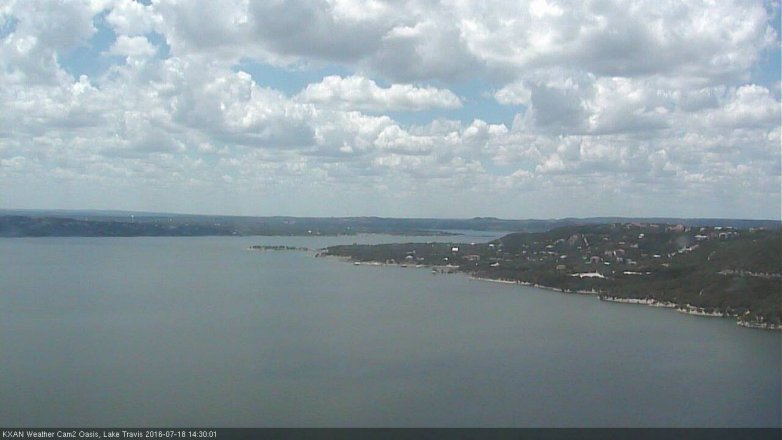 Lake Travis webcam, July 18, 2016 1:40 PM CT