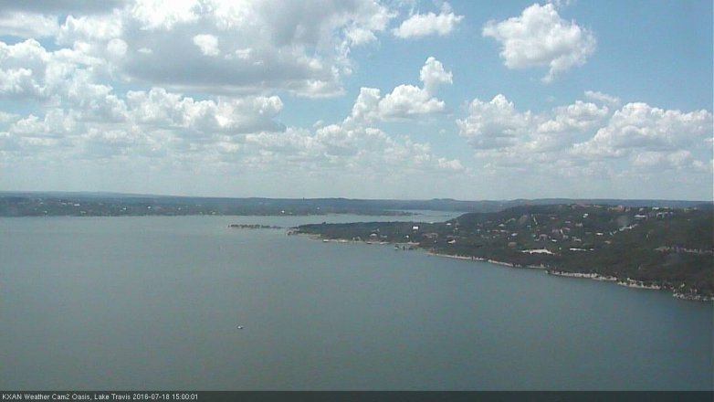 Lake Travis webcam, July 18, 2016 2:10 PM CT