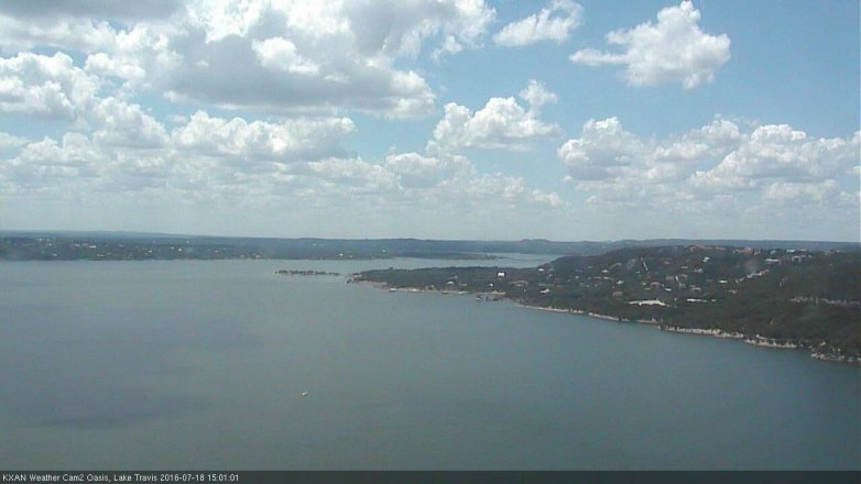 Lake Travis webcam, July 18, 2016 2:25 PM CT