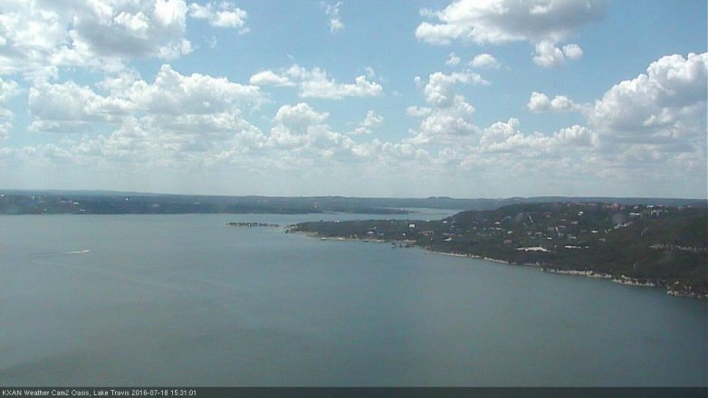 Lake Travis webcam, July 18, 2016 2:40 PM CT