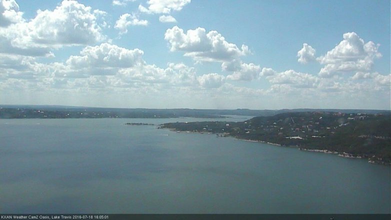 Lake Travis webcam, July 18, 2016 3:20 PM CT