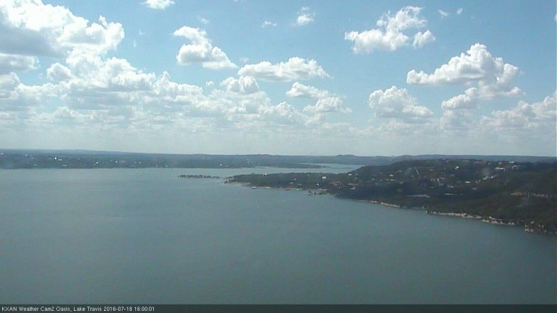 Lake Travis webcam, July 18, 2016 3:25 PM CT