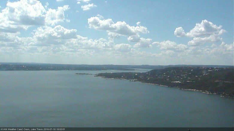 Lake Travis webcam, July 18, 2016 3:30 PM CT