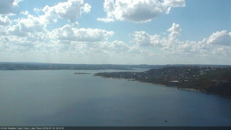 Lake Travis webcam, July 18, 2016 3:35 PM CT