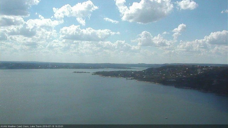 Lake Travis webcam, July 18, 2016 3:40 PM CT