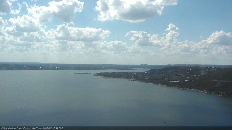Lake Travis webcam, July 18, 2016 3:55 PM CT