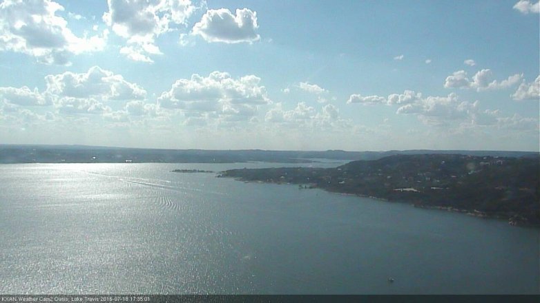 Lake Travis webcam, July 18, 2016 5:00 PM CT