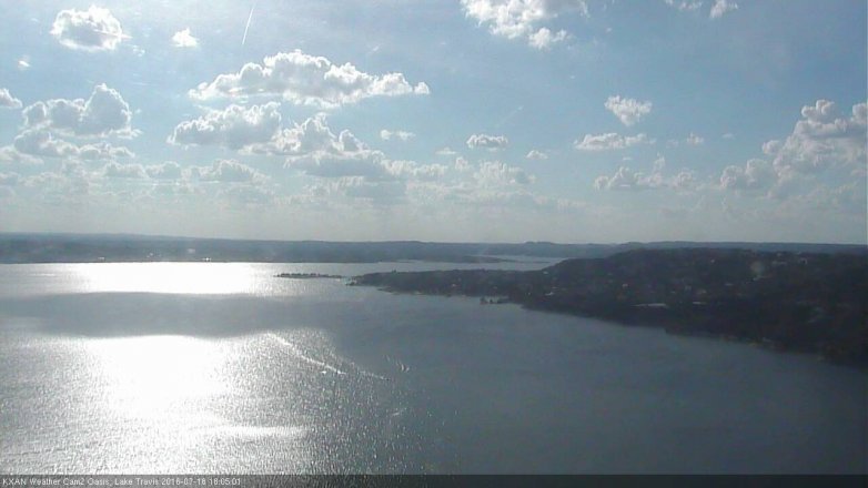 Lake Travis webcam, July 18, 2016 5:15 PM CT