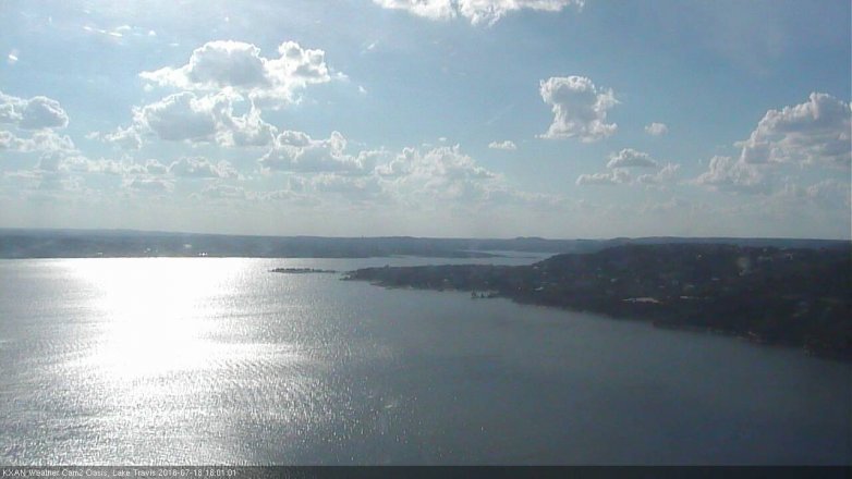 Lake Travis webcam, July 18, 2016 5:20 PM CT