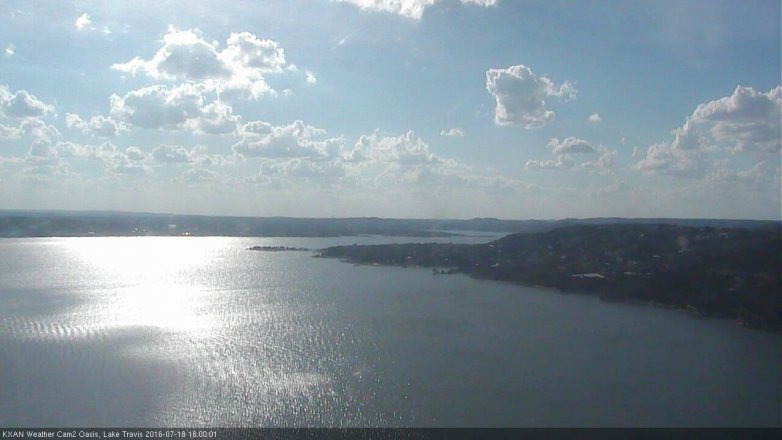 Lake Travis webcam, July 18, 2016 5:30 PM CT