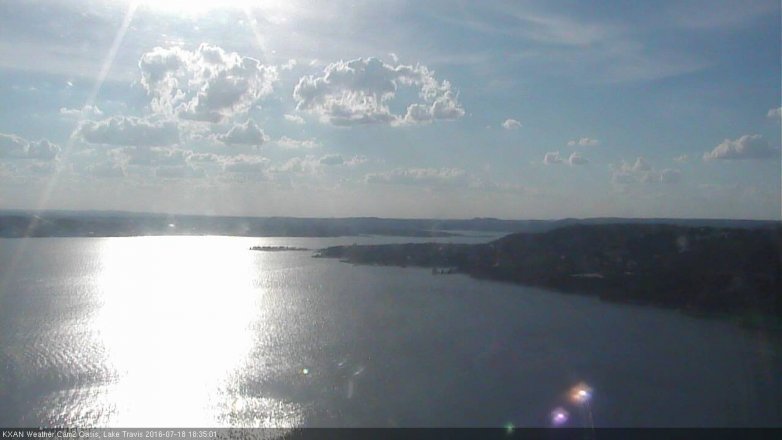 Lake Travis webcam, July 18, 2016 5:45 PM CT