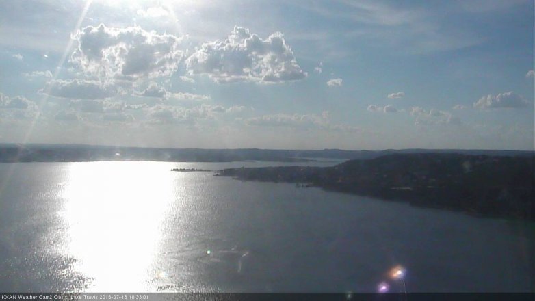 Lake Travis webcam, July 18, 2016 6:05 PM CT