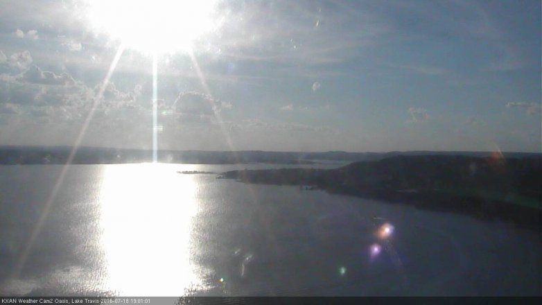 Lake Travis webcam, July 18, 2016 6:10 PM CT