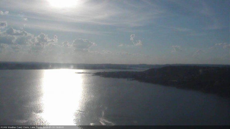 Lake Travis webcam, July 18, 2016 6:30 PM CT