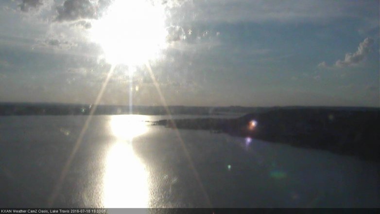 Lake Travis webcam, July 18, 2016 6:40 PM CT
