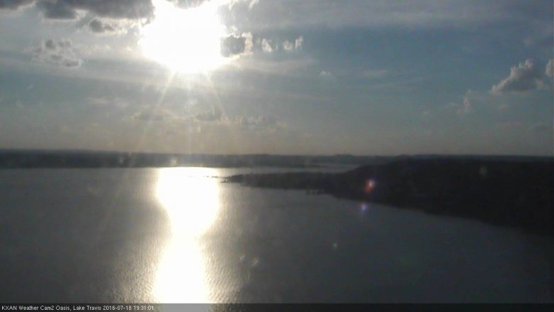 Lake Travis webcam, July 18, 2016 6:45 PM CT