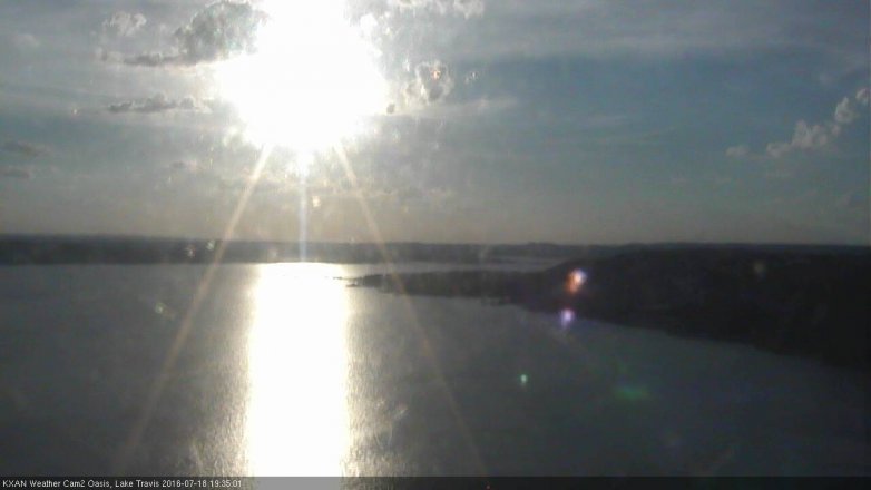Lake Travis webcam, July 18, 2016 7:05 PM CT