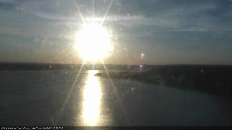 Lake Travis webcam, July 18, 2016 7:10 PM CT