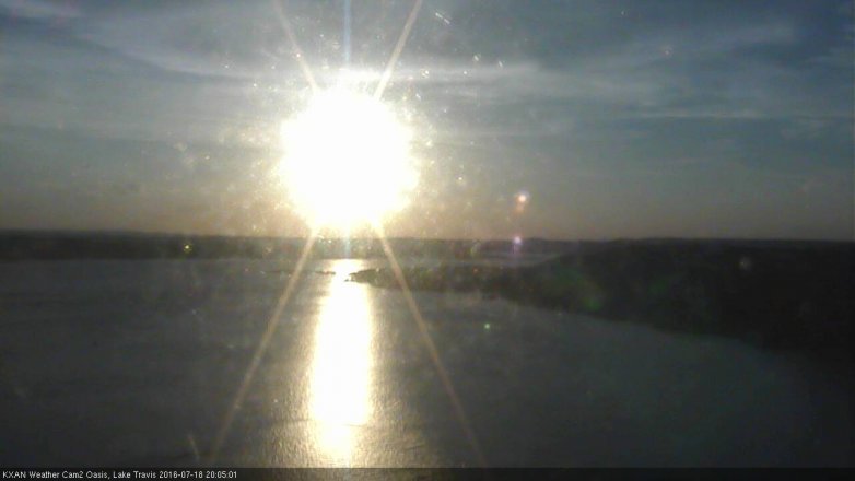 Lake Travis webcam, July 18, 2016 7:15 PM CT